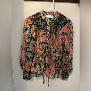 ZIMMERMAN Teddy Smocked Top size 2 petite